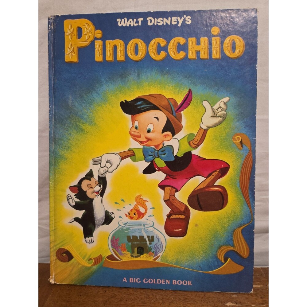Walt Disney’s A Big Golden Book Pinocchio Hardcover Vintage 1974